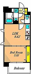 ケンジントンマンション大森ウエスト 1LDKの間取図画像