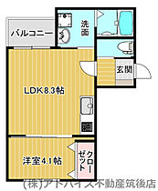 福岡県筑後市大字羽犬塚562（賃貸アパート1LDK・2階・31.35㎡） その2