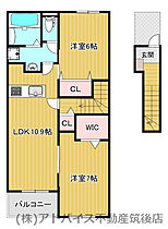 福岡県筑後市大字熊野129-1（賃貸アパート2LDK・2階・58.67㎡） その2