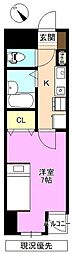 ビジネスステーション御所 1Kの間取図画像