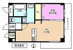 638ビルディング 1DKの間取図画像
