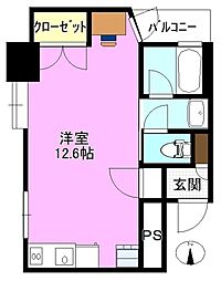 グランディオーゼナガノ ワンルームの間取図画像