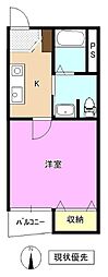 わかふじコーポラス 1Kの間取図画像