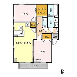 カーサミーテ 2LDKの間取図画像