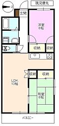 小根山ビル 2LDKの間取図画像