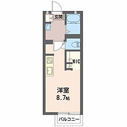 エバーグリーン裾花 ワンルームの間取図画像