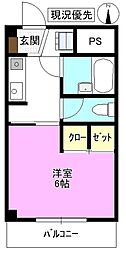 コンフォルト三輪 1Kの間取図画像