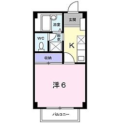 アグレアーブル 1Kの間取図画像