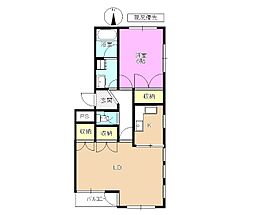シャンティ・モア 1LDKの間取図画像