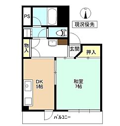 アシスト長野マンション 1DKの間取図画像