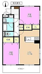 グッドランドワカサト 2LDKの間取図画像