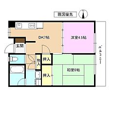 ハイツ柳町 2DKの間取図画像