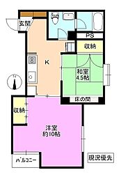 サンディハイツ鶴賀 2Kの間取図画像