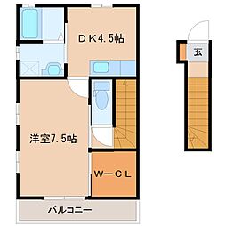 アクアプレイズ 1DKの間取図画像