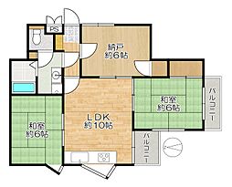 セントラルハイツ須磨 2SLDKの間取図画像