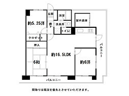 ダイアパレス小津町 3LDKの間取図画像