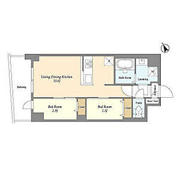 アルファコート曳舟2 2LDKの間取図画像