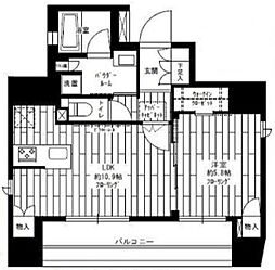 都営浅草線 蔵前駅 徒歩3分の賃貸マンション 6階1LDKの間取り