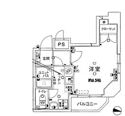 JR総武本線 馬喰町駅 徒歩2分の賃貸マンション 4階1Kの間取り