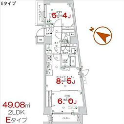 墨田区押上3丁目マンション 2DKの間取図画像