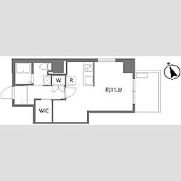 京成押上線 京成曳舟駅 徒歩9分の賃貸マンション 6階ワンルームの間取り
