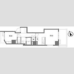 京成押上線 京成曳舟駅 徒歩9分の賃貸マンション 4階ワンルームの間取り