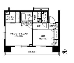 パークキューブ浅草田原町 1LDKの間取図画像