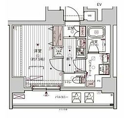メインステージ浅草入谷1 1Kの間取図画像