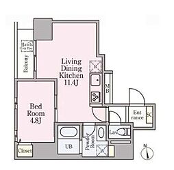GrandeMaison浅草合羽橋 1LDKの間取図画像
