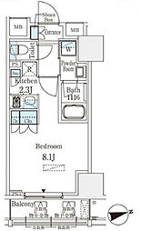浅草田原町レジデンス 1Kの間取図画像