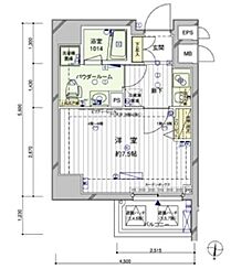 メインステージ押上2 1Kの間取図画像