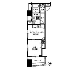 パークキューブ浅草田原町 1DKの間取図画像