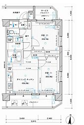 メインステージ押上4 2DKの間取図画像