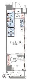 CREATIF蔵前 1DKの間取図画像