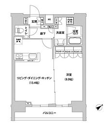 メトロステージウエノ 1LDKの間取図画像