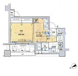 メインステージ上野 1DKの間取図画像