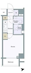スカイコート押上 1Kの間取図画像