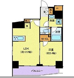 ジェイノヴィア浅草蔵前スカイガーデン 1LDKの間取図画像
