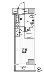 ジェノヴィア三ノ輪2スカイガーデン 1Kの間取図画像