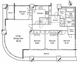 ザ・タワー・グランディア 4LDKの間取図画像