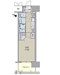 パルティール笠寺 1Kの間取図画像