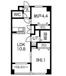 名古屋市営鶴舞線 平針駅 徒歩10分の賃貸マンション 3階1SLDKの間取り