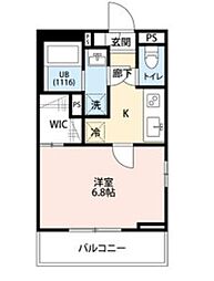 フルール野並 1Kの間取図画像