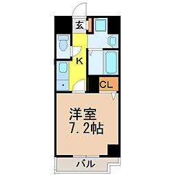 ラフォーレ千種 1Kの間取図画像