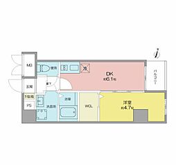 VERITASSHIRAKANE 1DKの間取図画像