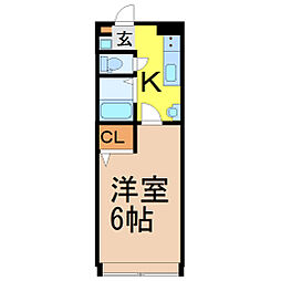 メゾン山本 1Kの間取図画像