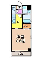 ルシャンパーニュ 1Kの間取図画像