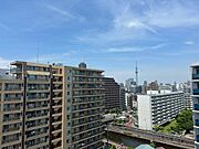 「あっ、スカイツリー！」が日常に。高層階からの眺めは、まさにごほうびビュー！天気がいい日はつい深呼吸したくなる景色です。