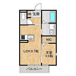 BRISIA笠原S 1LDKの間取図画像