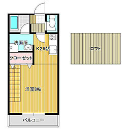 プリマベーラ1 ワンルームの間取図画像
